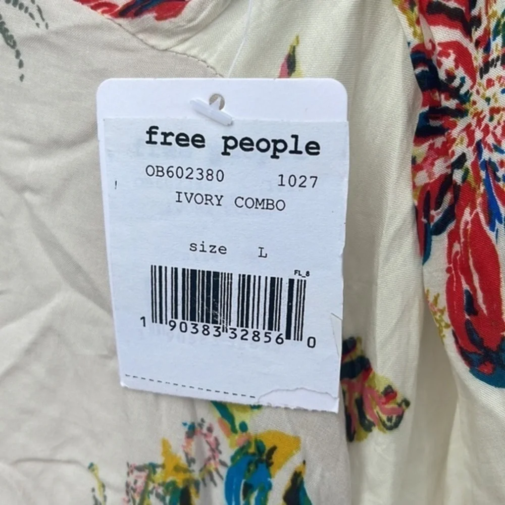 Free People NWT 'Thought I Was Dreamin' Strappy Floral Print Mini Dress Size L